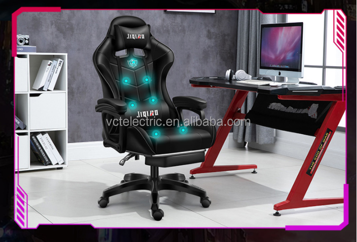 Home office computer desk Z Shaped Large gaming chair and table set gaming table rgb massage music play function PC Gamer