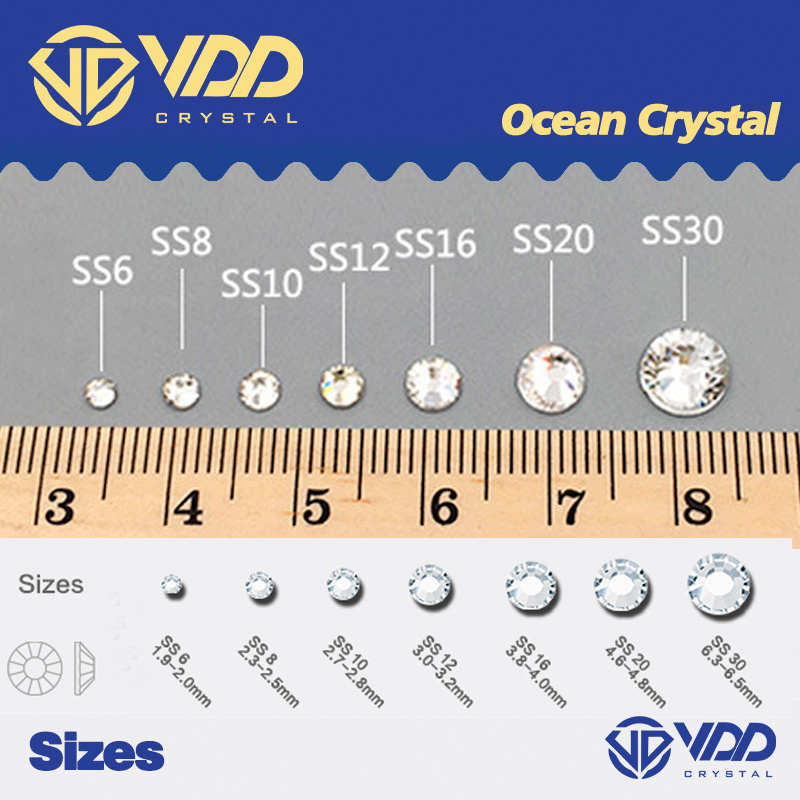 VDD Wholesale SS6-SS30 High Quality Hot-Fix Glass Rhinestone Crystal Flatback Strass Stones DIY Garment Decoration Wedding Dress