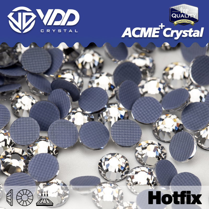 VDD 001 Crystal ACME SS4-SS30 Top Quality Hot-Fix Glass Rhinestones Crystal Flatback Stones Strass For Garment Wedding Dress