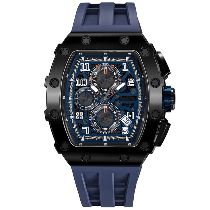 Wholesale Multifunction Chronograph High-End Waterproof Luminous Montre Personnalis Square Classic Watch Men