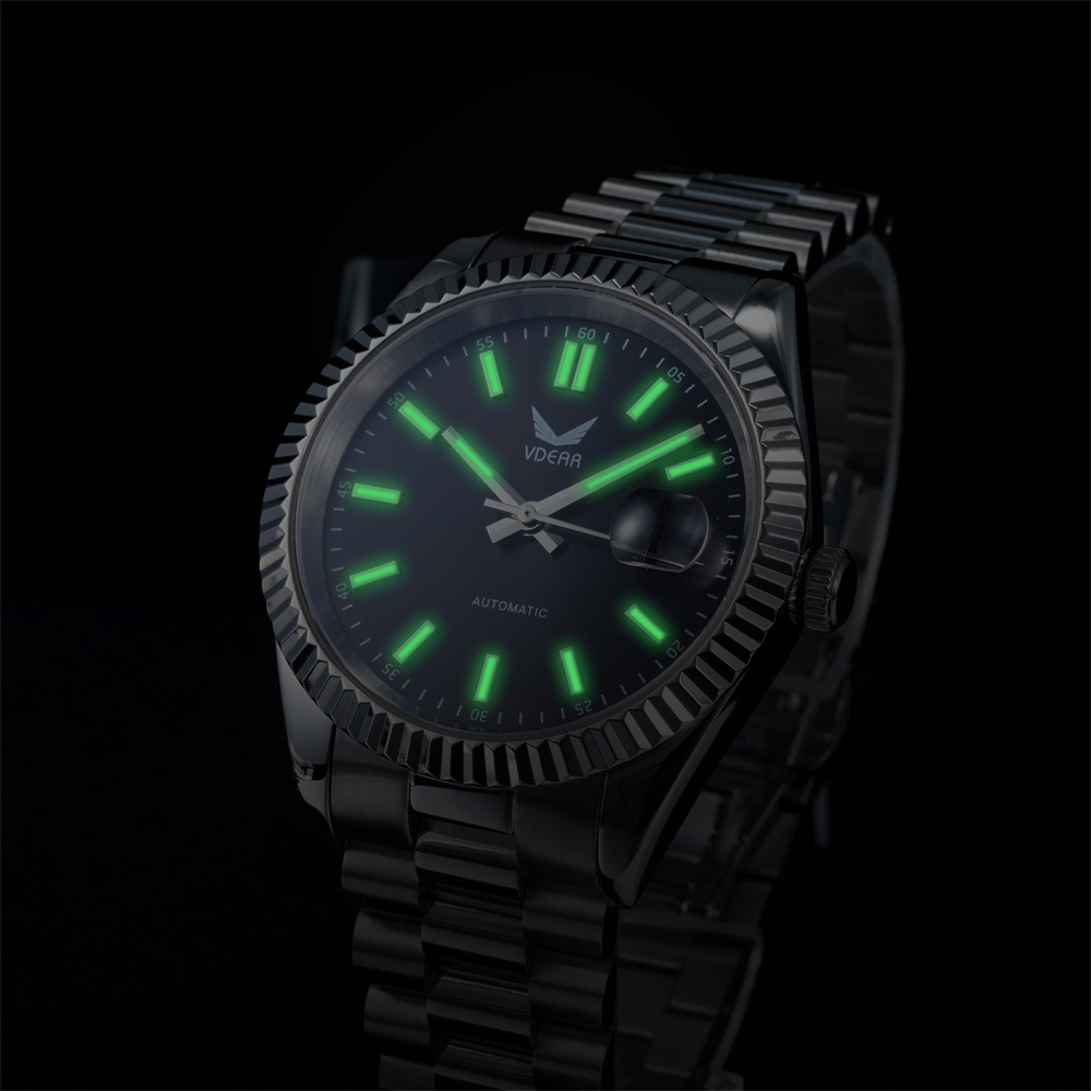 Elegant Luminous Date Simple Mechanical Waterproof Casual Wristwatch Personnalisation Des Montre Customize Watches For Men