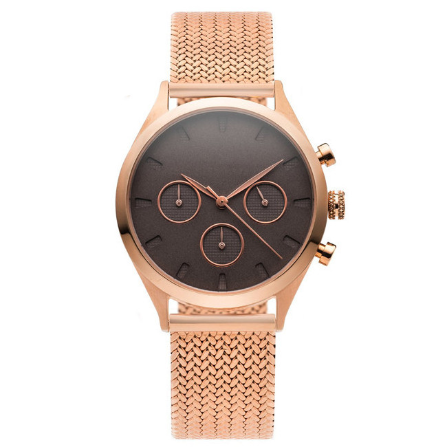 Rose gold singapore movement watch 5 atm water resistant stainless steel watch