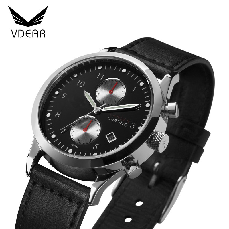 IP black stainless steel back watch case 316l chronograph japan movt watch stainless steel black