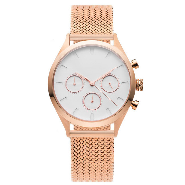 Rose gold singapore movement watch 5 atm water resistant stainless steel watch