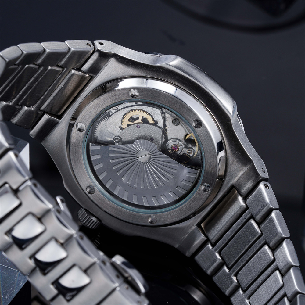 Automatic Mechanical Watch Hollow Business Waterproof Genuine leather strap Fashion Men's Watch