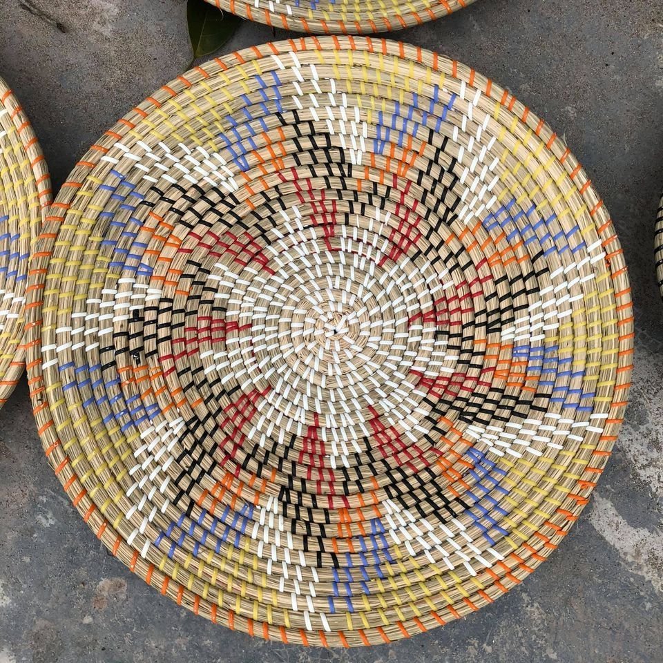 Natural Round Seagrass hanging plate made in Vietnam to decor home// Jolene  + 84 336089155