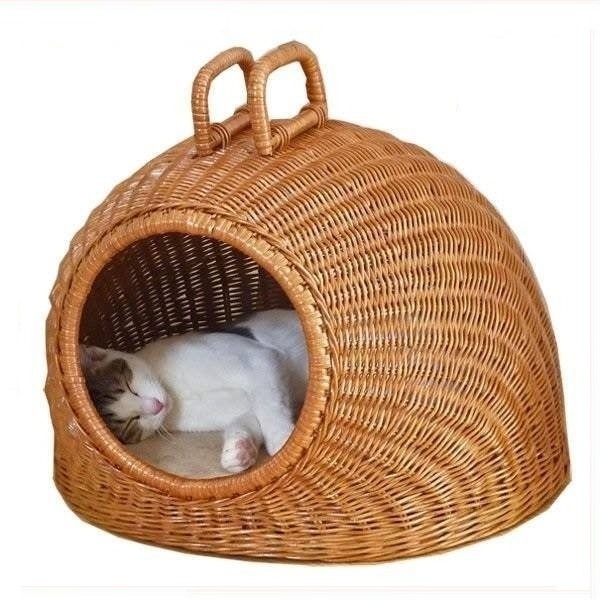 CATS OR SMALL DOGS RATTAN BED WICKER BASKET PUPPY HOUSE - Axel +84 38 776 0892