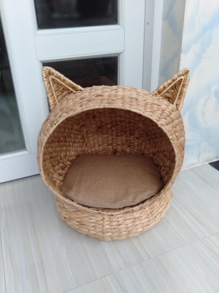 CATS OR SMALL DOGS RATTAN BED WICKER BASKET PUPPY HOUSE - Axel +84 38 776 0892