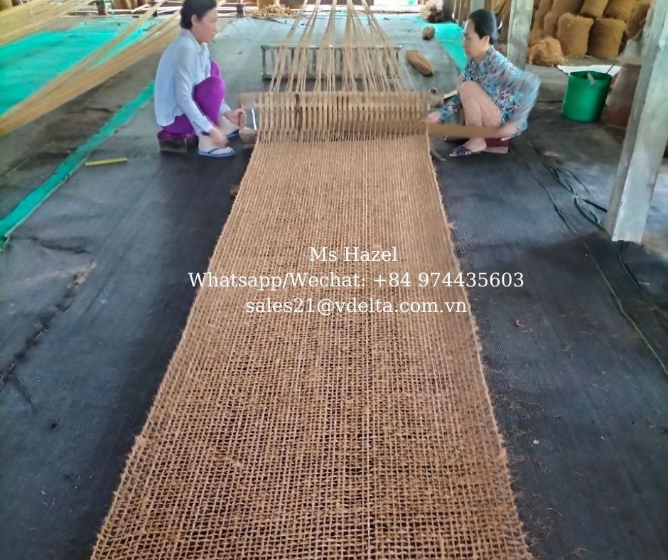 Wholesale Coconut Coir Net Fiber Eco Material Spinning Woven Raw/Eco-friendly Coconut Coir Mat/ Mr.Leo +84 965 467 267