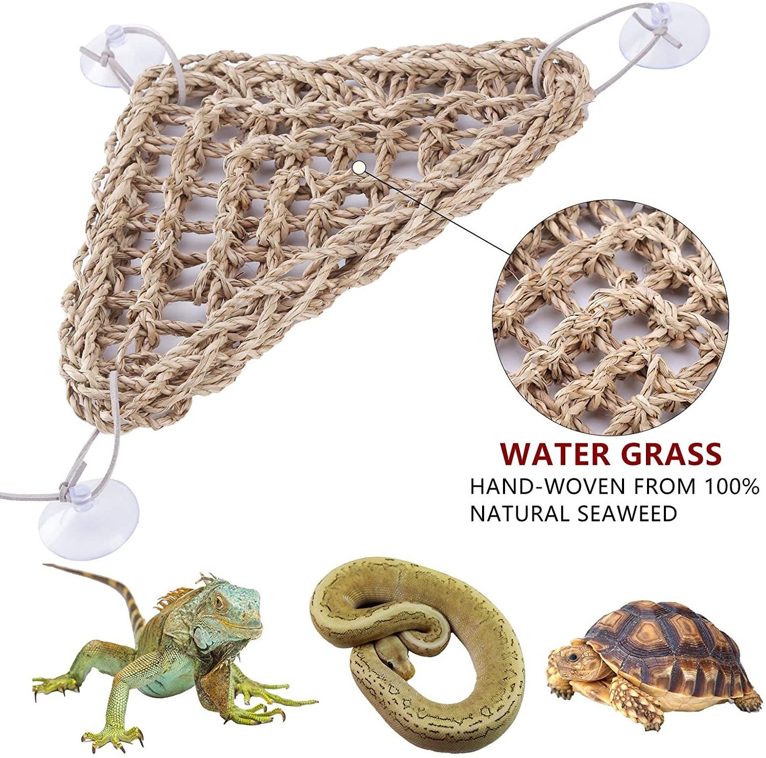 100% Natural Seagrass Fiber Great for Bearded Dragon - Lizard Hammock Reptile Hanging Sleeping Beds/ Ms.Thi +84 988 872 713