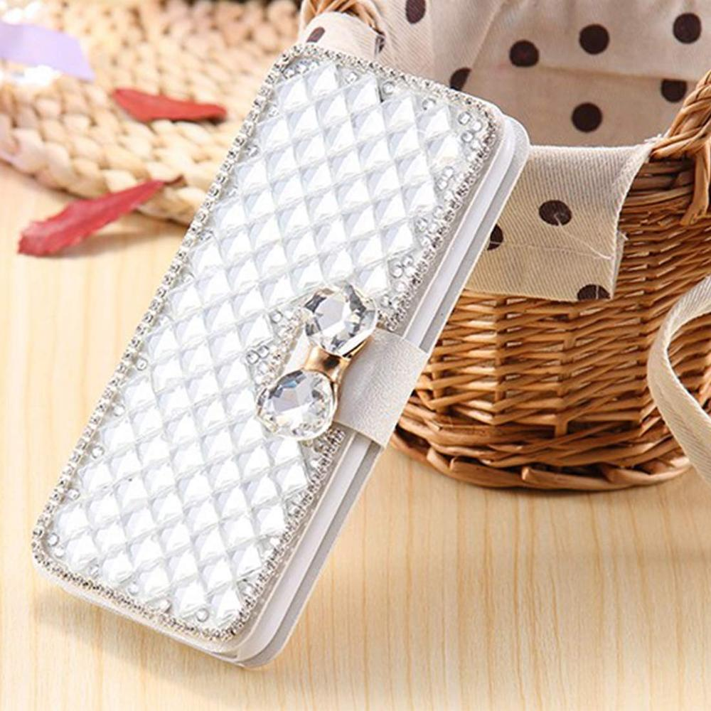 3D Handmade Crystal Bling Shiny Rhinestone Diamond PU Leather Case For iphone Series Cell Phone Case