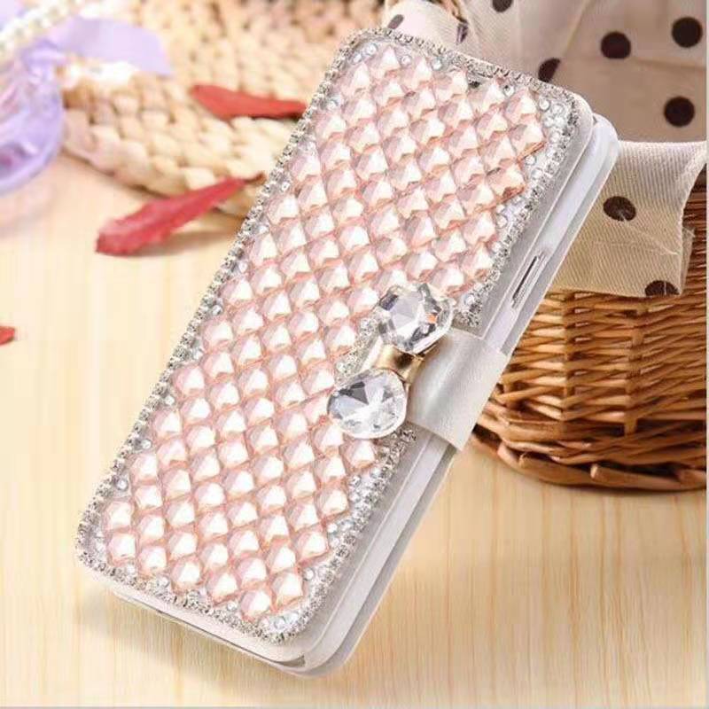 3D Handmade Crystal Bling Shiny Rhinestone Diamond PU Leather Case For iphone Series Cell Phone Case