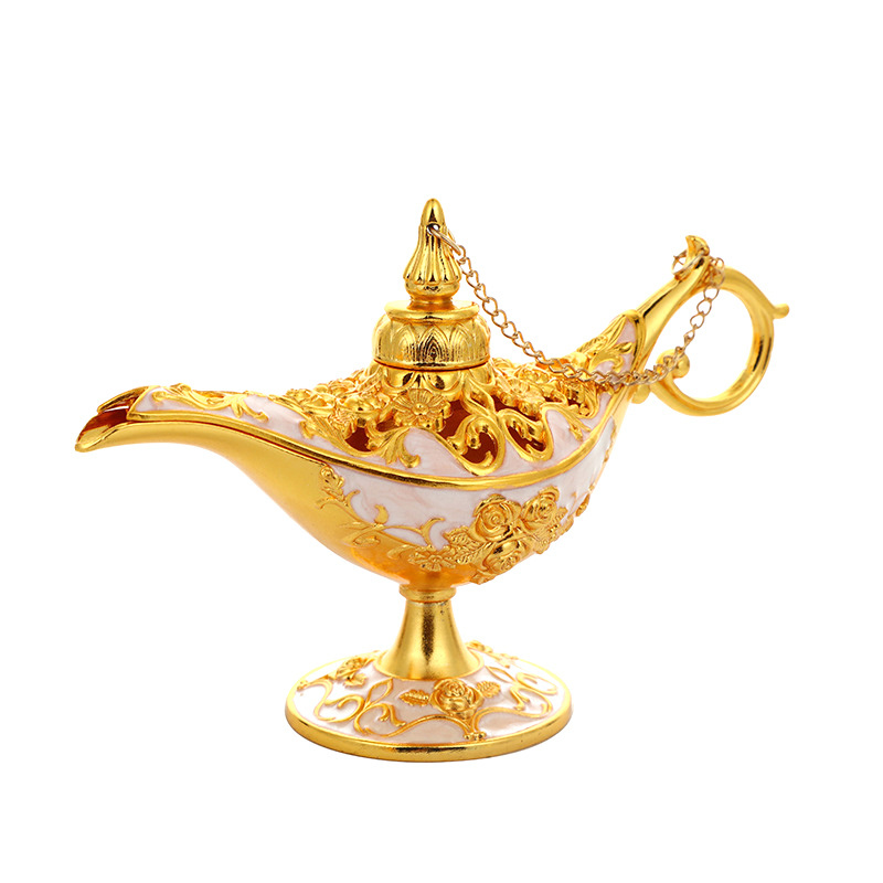 15.7*9.8*8.7*5cm Mid-East Metal Hollow Carving Ramadan Mabkhara Arabic Brass Aladdin's Lamp Metal Crafts