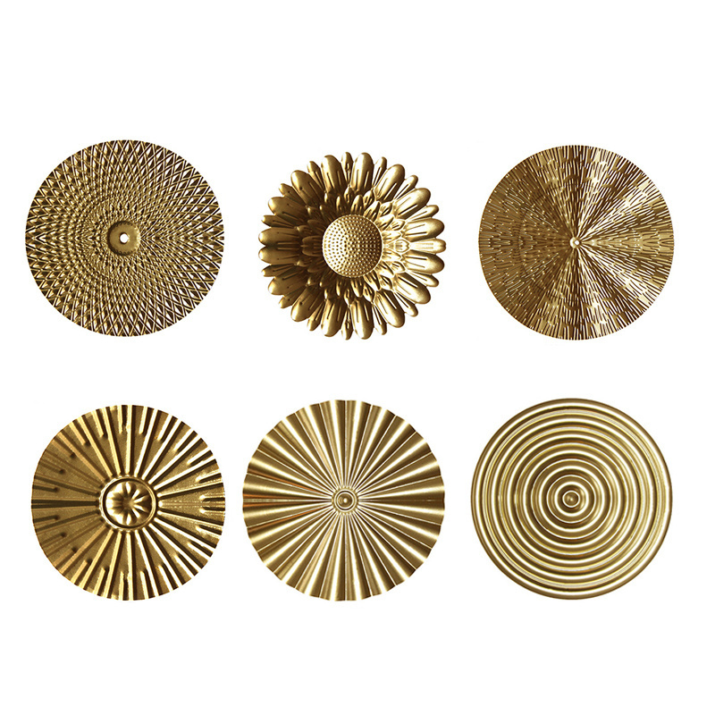 Modern Living Room Decoration Gold Round DIY Wall Hanging Ornaments for TV Sofa Background Home Decor Ornaments