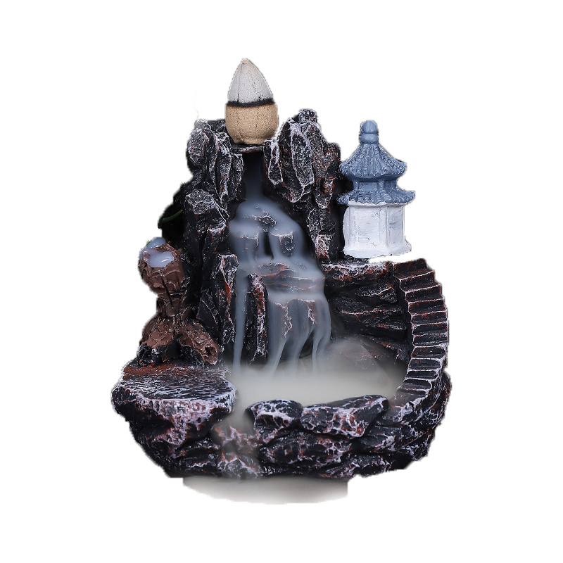 Home Decor Yoga Spa Meditation Natural Aromatherapy Resin Backflow Incense Holder Handmade Waterfall Incense Burner