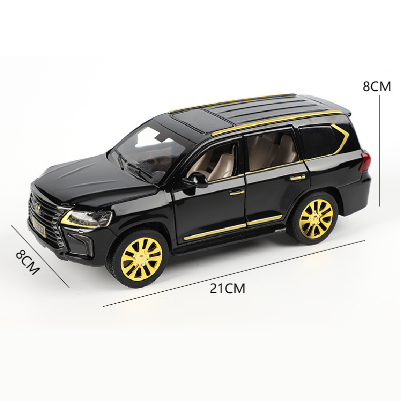 diecast toys model car 1:24 Lexus lx570 with sound and light pullback decorate ornament Modelo del coche metal car model toys