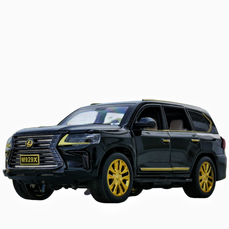 diecast toys model car 1:24 Lexus lx570 with sound and light pullback decorate ornament Modelo del coche metal car model toys