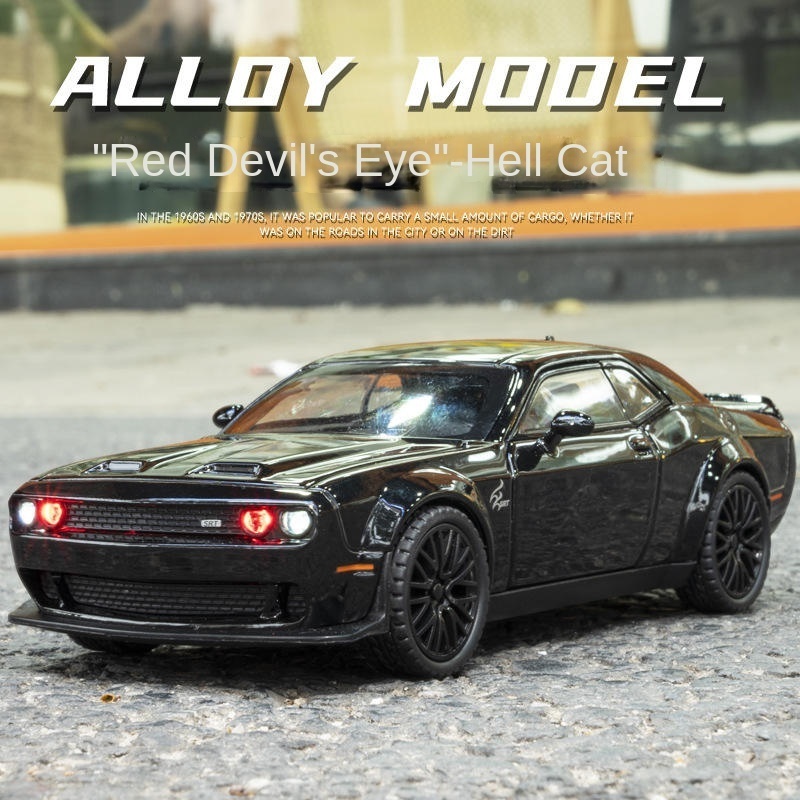 Dodge Challenger Charger SRT diecast 1:32 metal car shock absorber simulation sound and light pullback door open alloy car model