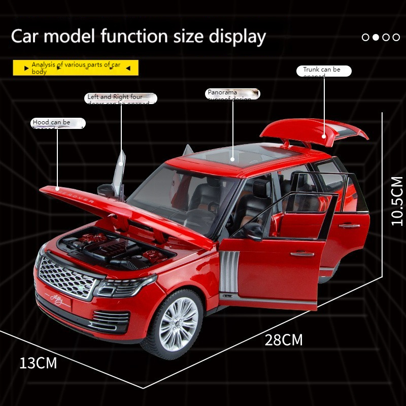 Diecast Alloy Model Car 1:18  Land Rover Range Rover 50 anniversary sound and light metal vehicle model display collection car