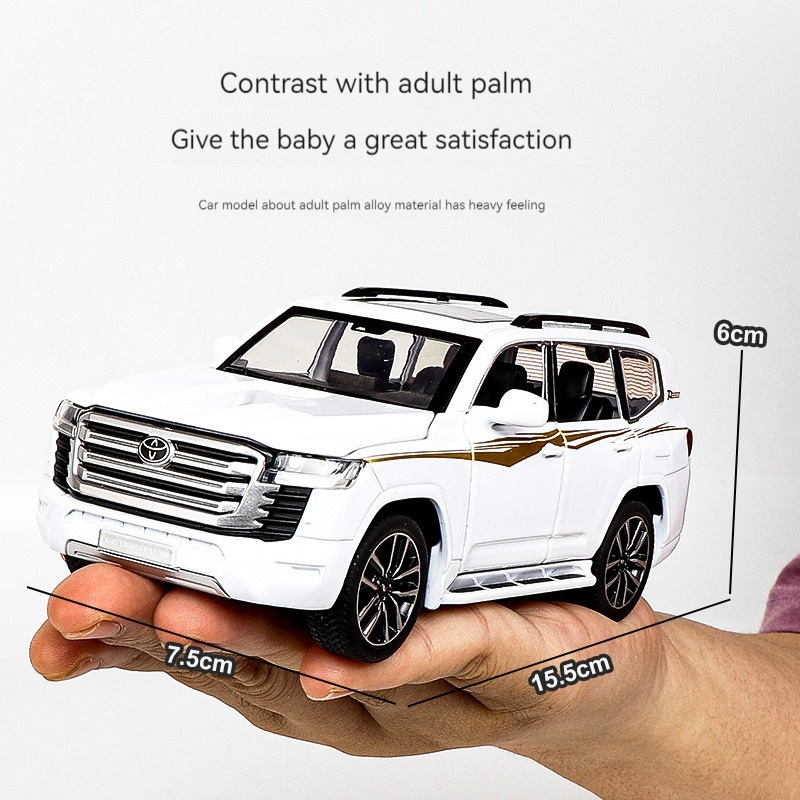 Diecast Model car 1:32 Toyota CRUISER LC300 alloy car with sound and light pullback decorate ornament  Modelo del coche