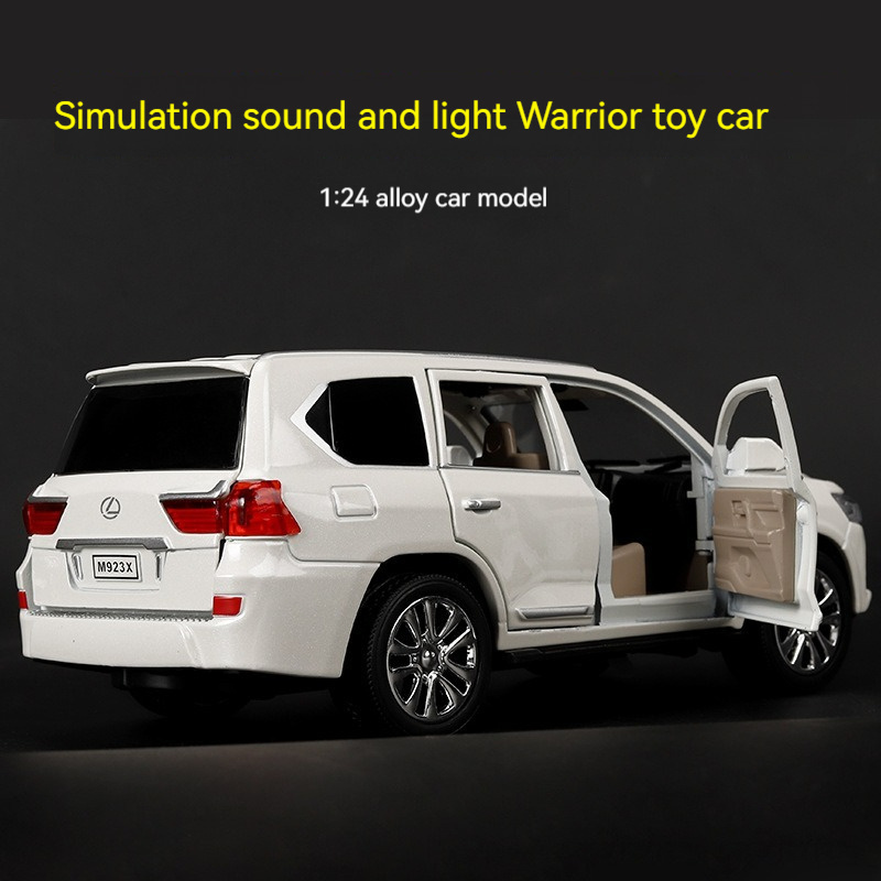 diecast toys model car 1:24 Lexus lx570 with sound and light pullback decorate ornament Modelo del coche metal car model toys