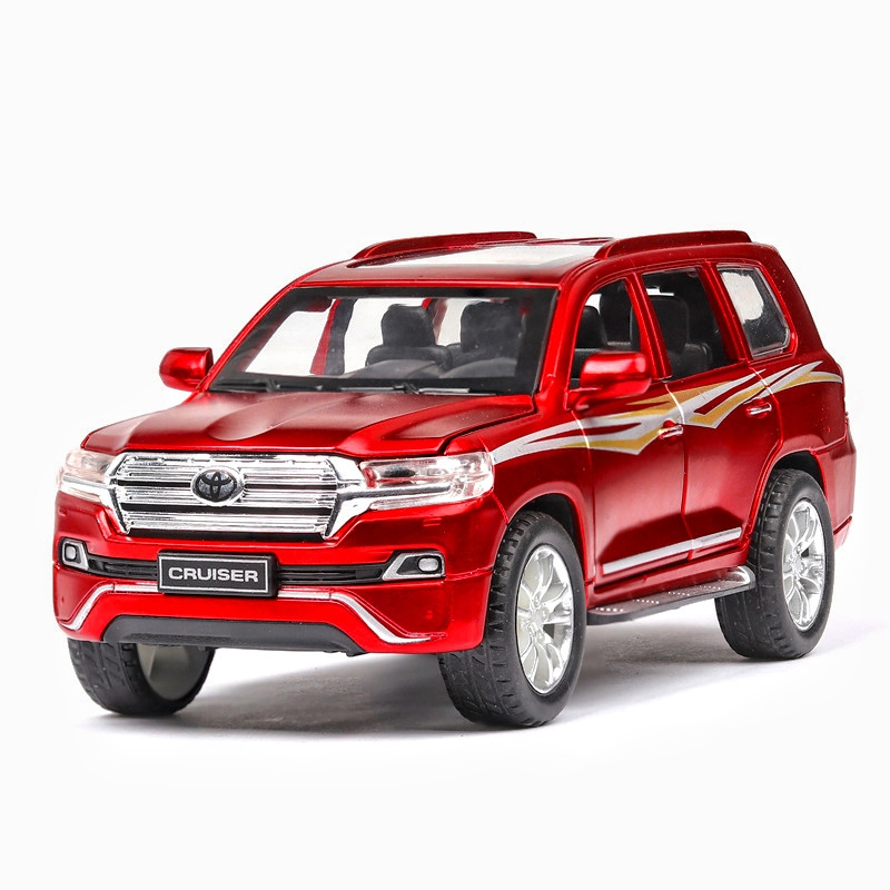 1:32 scale model car Toyota CRUISER alloy car with sound and light pullback decorate ornament doors open Modelo del coche