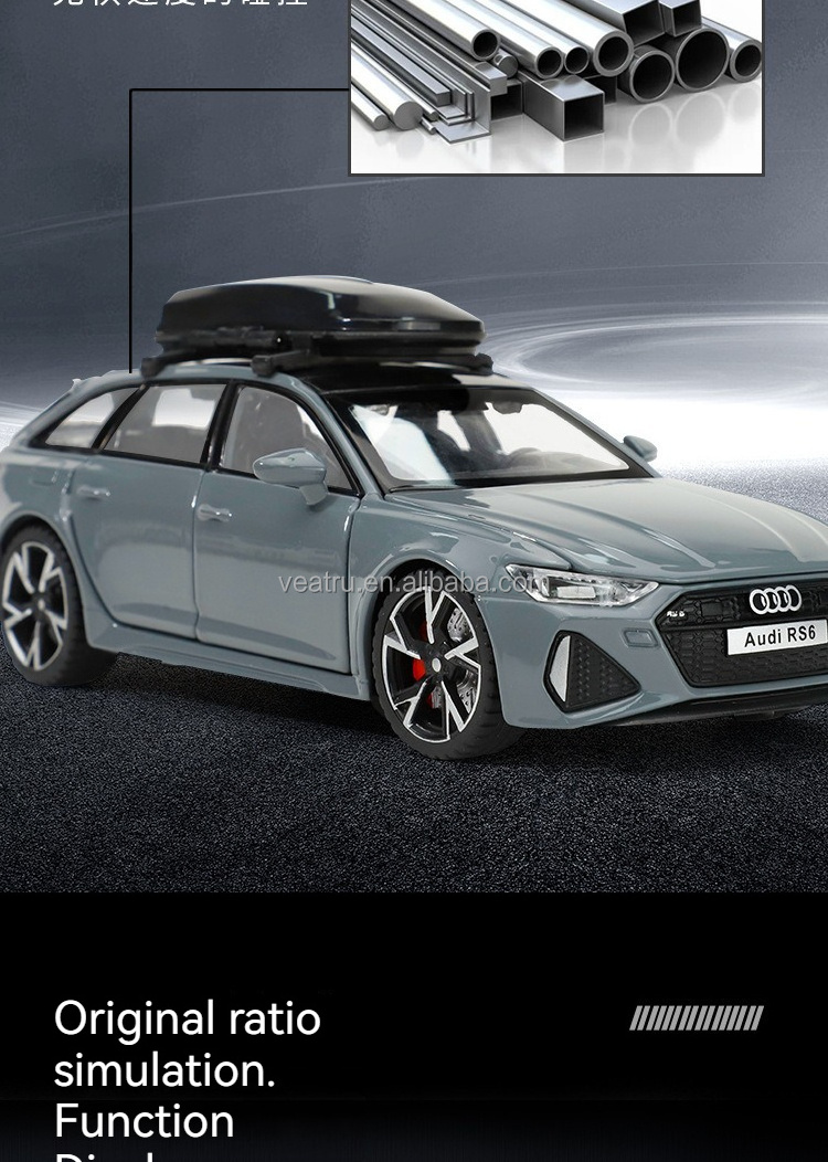 1:32 diecast model cars Audi RS6 alloy car model with sound and light pullback metal model car toys ornament Modelo del coche