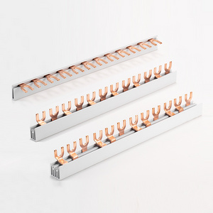 VECAS U type busbar connection MCB RCCB copper bar 1 / 2 / 3 / 4 pole 32 amp 64 amp Copper material 1-100 amp