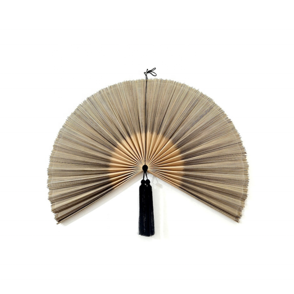 Amazon Hot Selling Giant Bamboo Wall Decor Fan- Fengshuo Wall Hanging Accent, Decorative Bohemian Wall Hanging Folding Fan