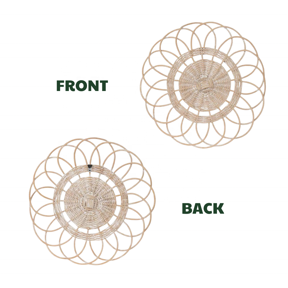 Bohemian Rattan Flower for Wall Hanging, Nature Jungle Theme kid room decoration, woven Flower shape pediment