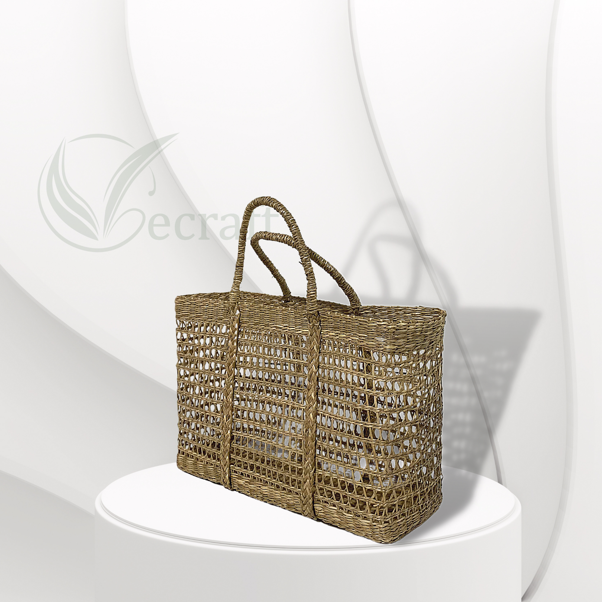 Hot-Selling Boho Straw Beach Bag  - Summer Raffia Straw Tote Bag- Seagrass handbag wholesale from Vietnam