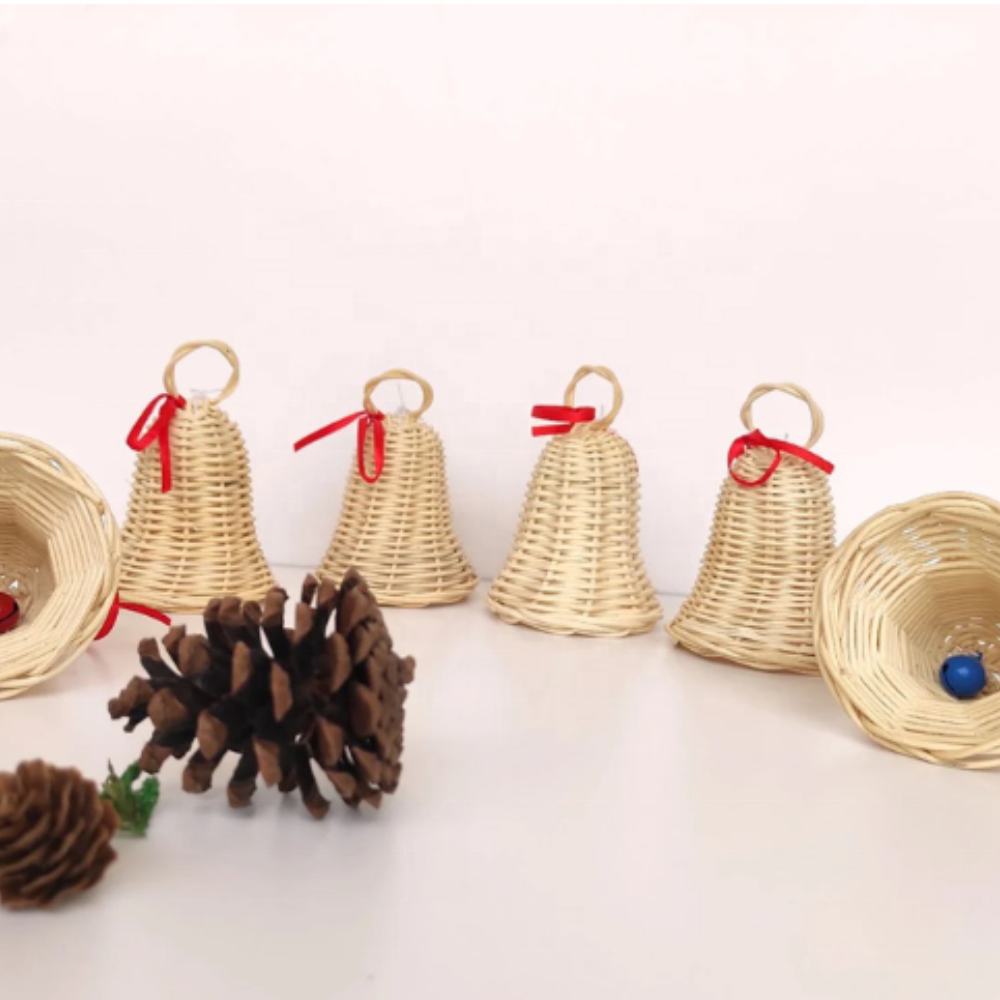 2023 Cheap Wholesale Rattan Bell for Christmas Seasonal Decor Accent, Christmas Tree Star, Wicker Nursery Star Decor