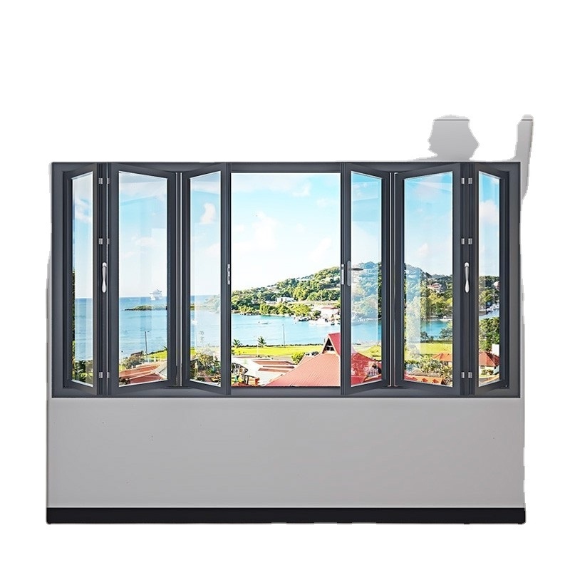 WEIDUN  high quality soundproof broken bridge aluminum folding windows for dinning  room for  balcony  factory direct supply