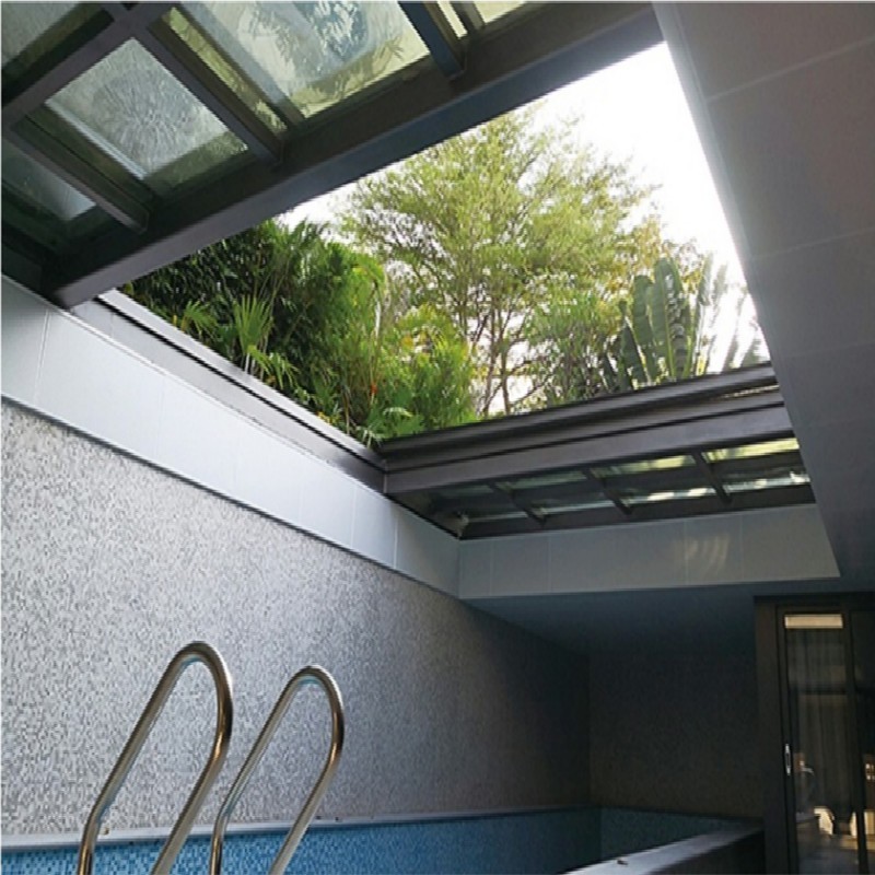 advanced WEI DUN aluminum alloy with  remote control  switch  sliding skylight roof window for house for swimming pool