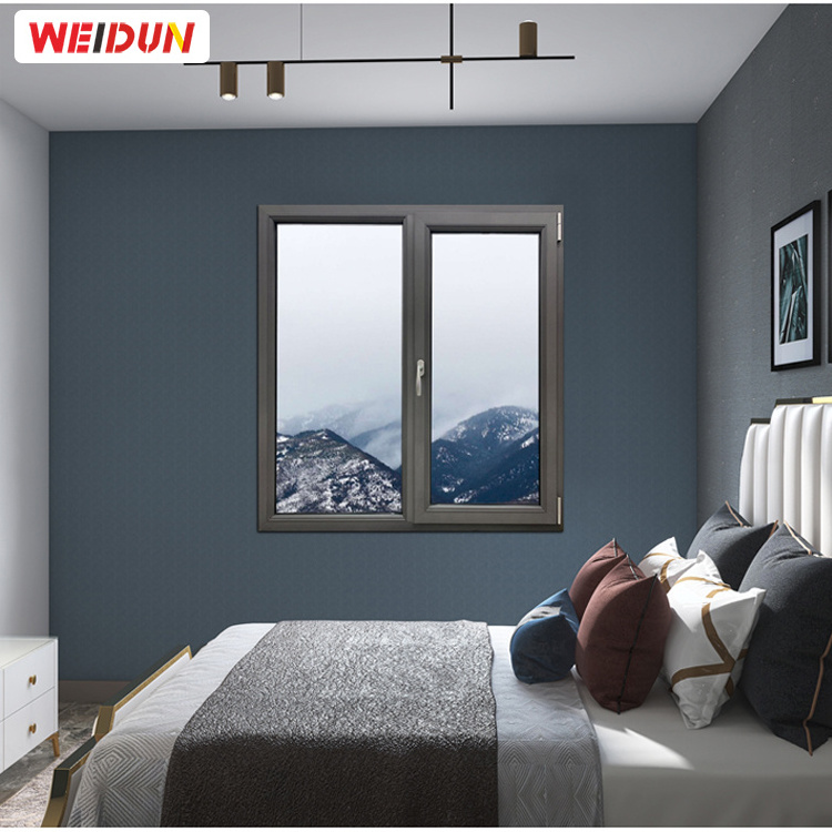 high quality WEI DUNM   broken bridge aluminum hinged windows soundproof thermal insulation house windows for house