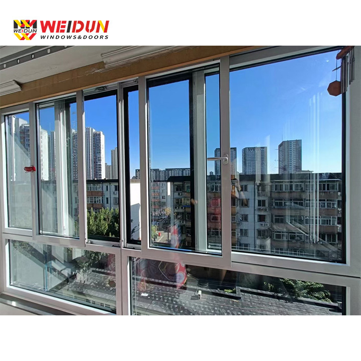 Weidun perfect quality drift window double glass aluminum profile for residential sliding window