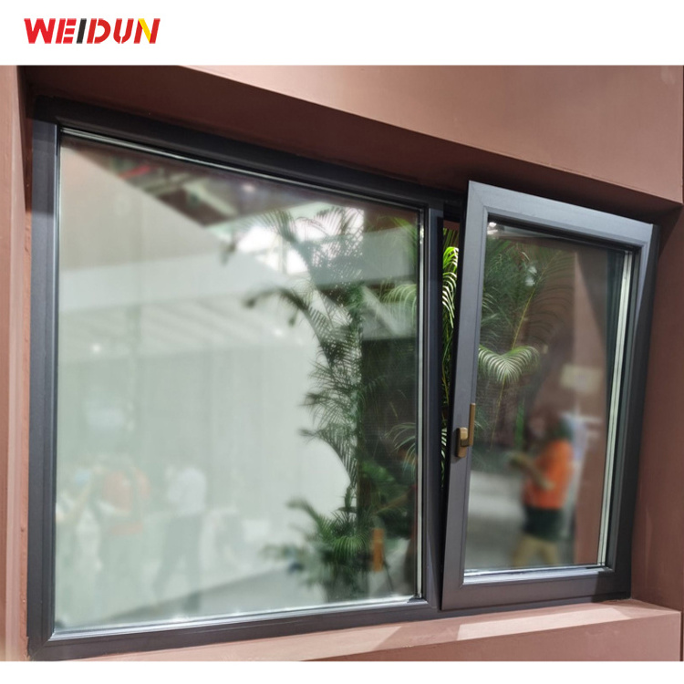 high quality WEI DUNM   broken bridge aluminum hinged windows soundproof thermal insulation house windows for house