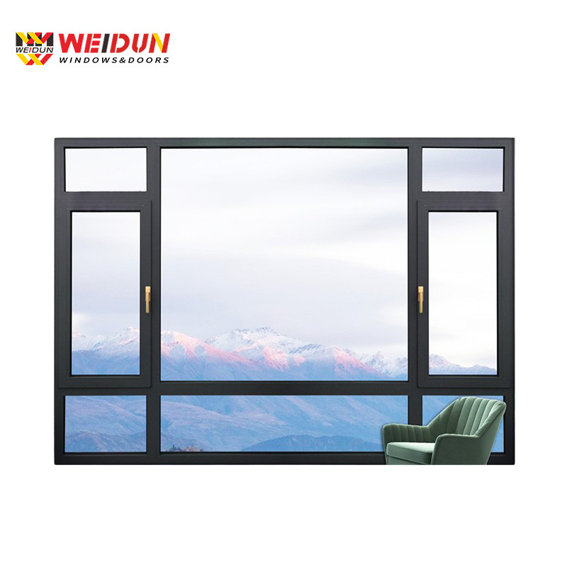 Hollow three-layer glass window, sealed sound insulation window VF75 Aluminum Windows sound insulation for commercial windows