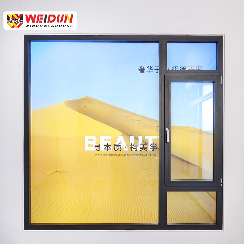 Hollow three-layer glass window, sealed sound insulation window VF75 Aluminum Windows sound insulation for commercial windows