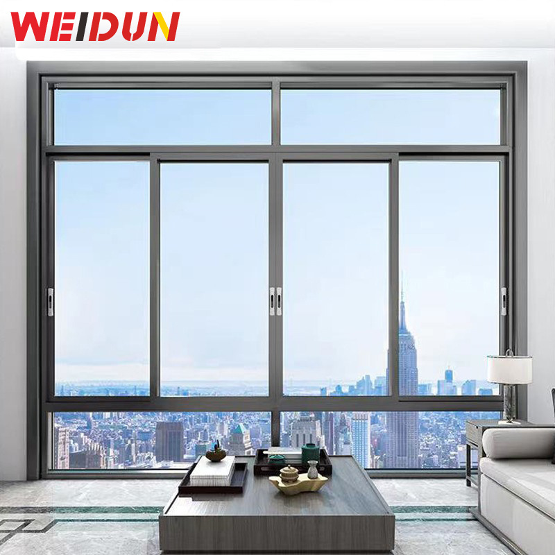 WEIDUN high quality sound proof  thermal insulation double glazed aluminum sliding windows for house for commercial building