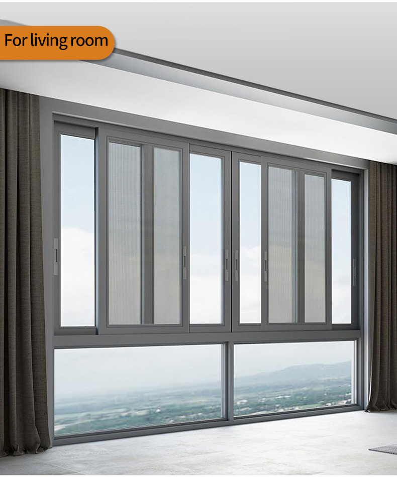 WEIDUN high quality sound proof  thermal insulation double glazed aluminum sliding windows for house for commercial building