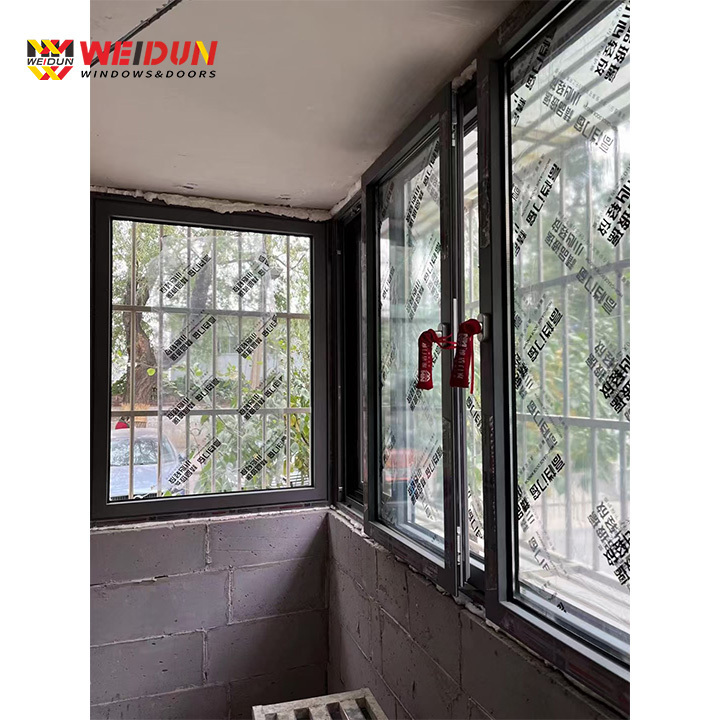 Weidun perfect quality drift window double glass aluminum profile for residential sliding window