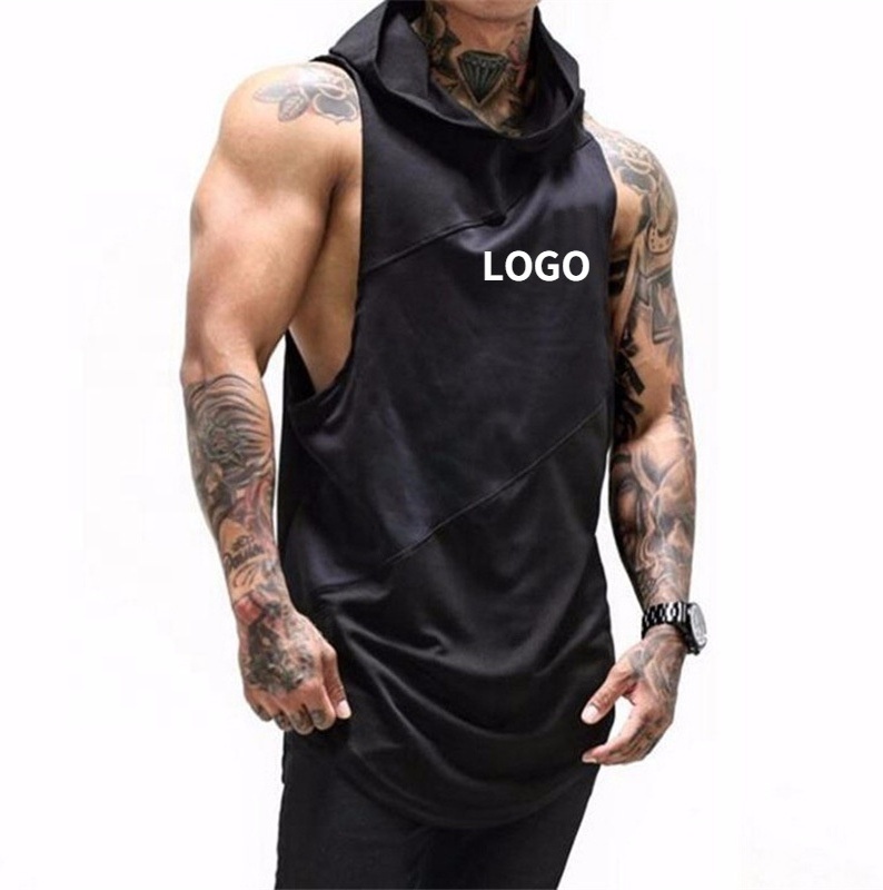 Vedo Fitness Vest Dropshipping Custom Logo 95% Cotton Sports T Shirt Men Workout Clothing Sleeveless GYM Hoodie Shirt