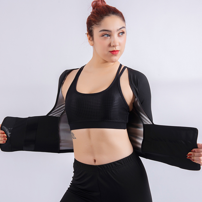 Vedo Women's Neoprene Short Sleeve Weight Loss Fat Burning Sweat Arm and Tummy Bodysuit Sauna Suit