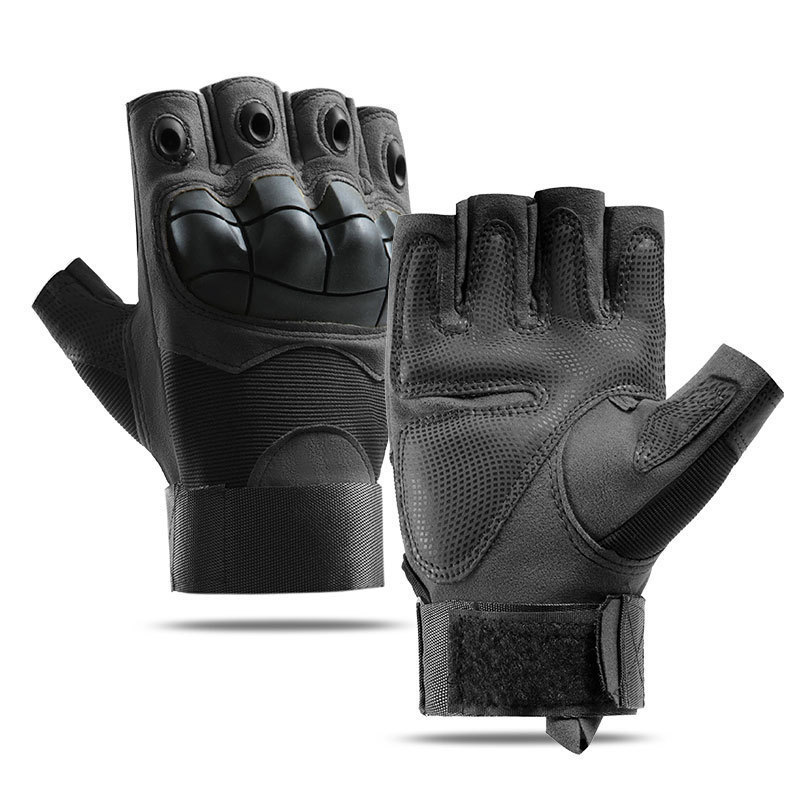 Winter Outdoor Sports Thermal Touch Screen Full Finger Fleece Warm Custom Waterproof Half Finger Leather Combat Tactical Gloves