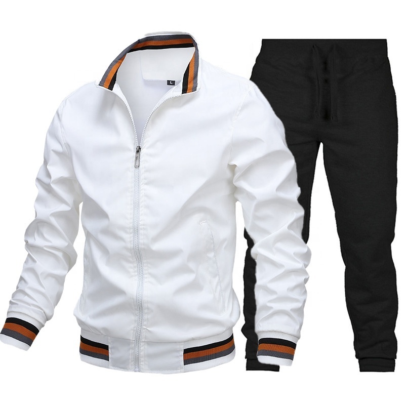 Jogging Suit Custom Logo Polyester Full Zip Casual Sportswear Gym Sweat Suits Tracksuit For Men