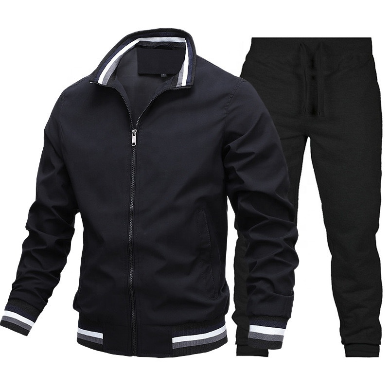 Jogging Suit Custom Logo Polyester Full Zip Casual Sportswear Gym Sweat Suits Tracksuit For Men