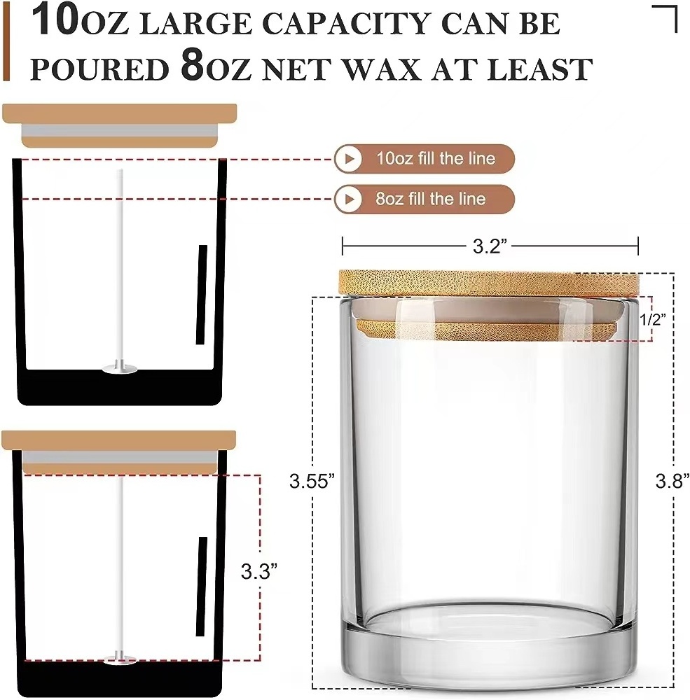 US Warehouse Free shipping 10oz Matte Black Candle Jars With Lid Packaging Glass Empty Candle Jar Luxury Unique For Candle Make