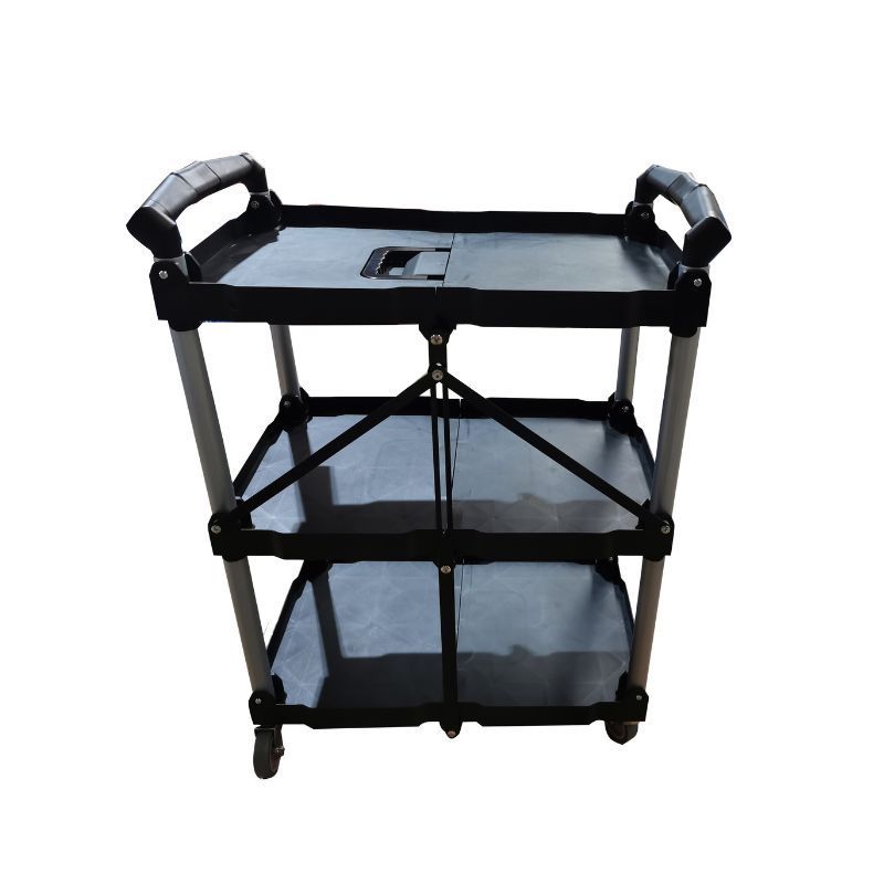 Portable Utility Service Detailing Cart 3 Tier Trolley with Lockable Swivel Wheels