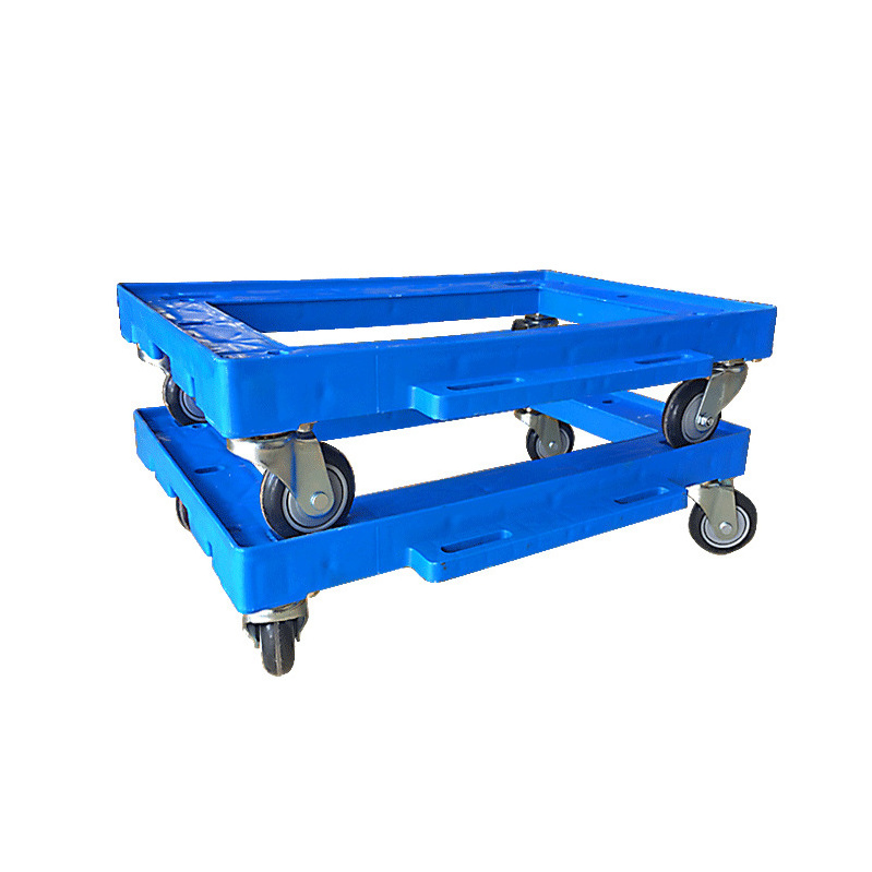 Strong Stackable Plastic 4 Wheel Dolly for Crate